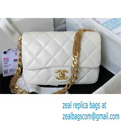 Chanel Lambskin & Gold-Tone Metal small flap bag white AS4231 2023